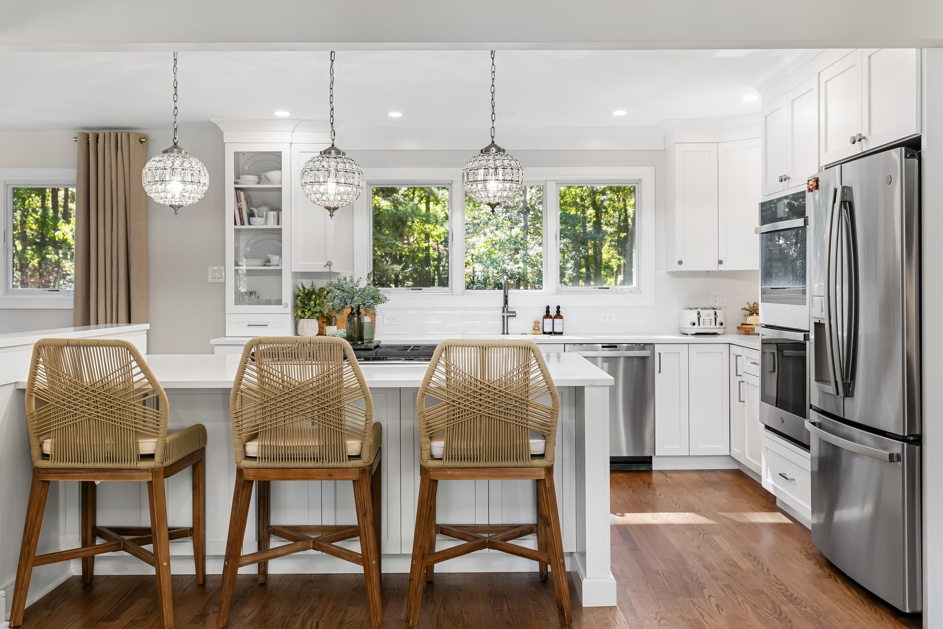 Custom kitchen with a large island