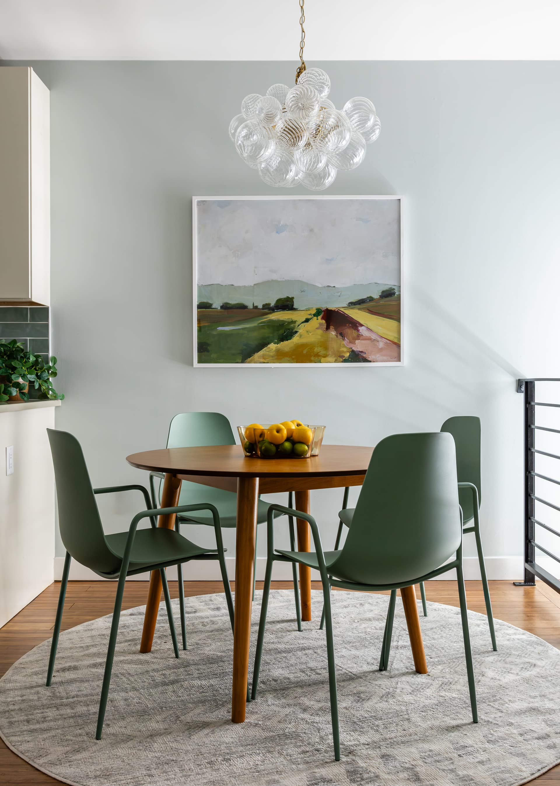 Dining area with designer seating