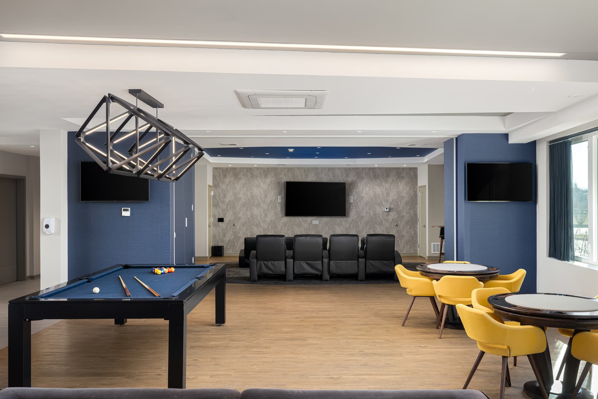 Corporate game lounge with billiards