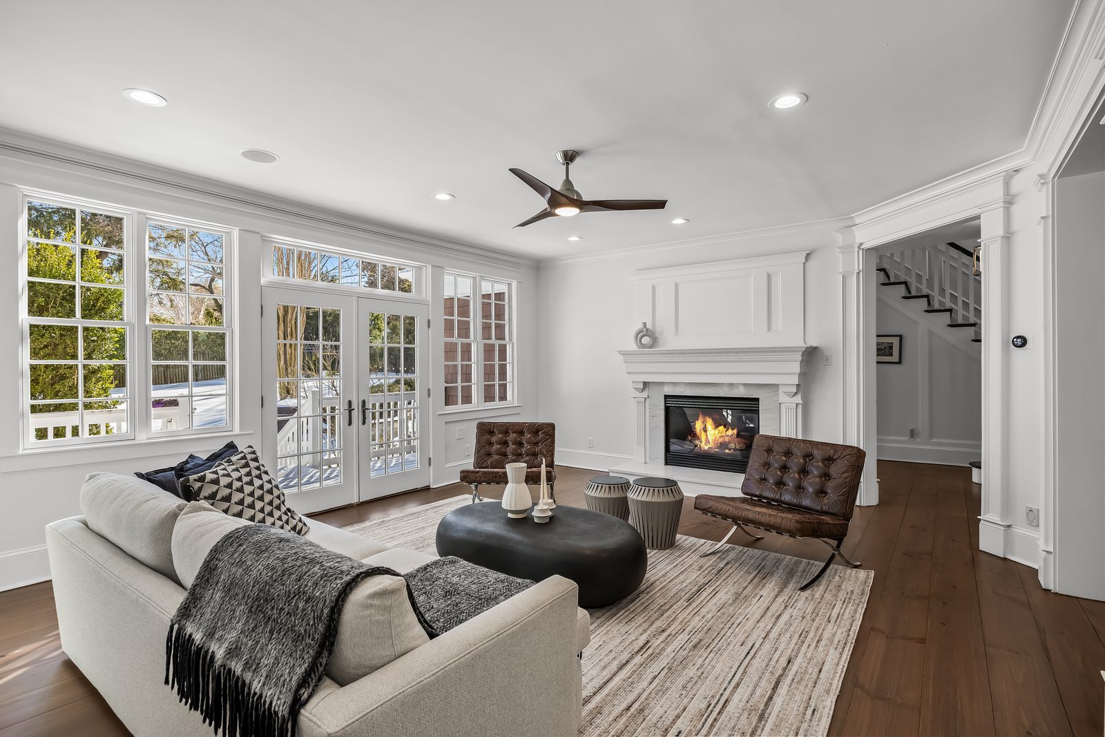 Living room fireplace, Haddonfield NJ