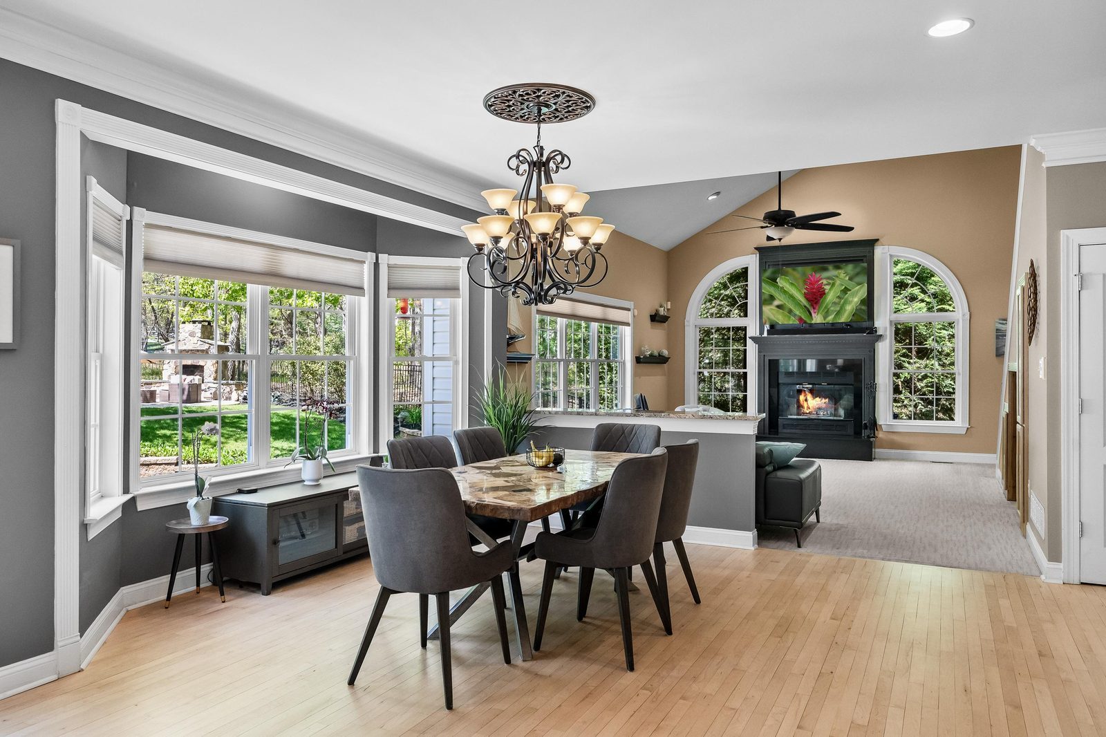 Dining room fireplace, Marlton NJ