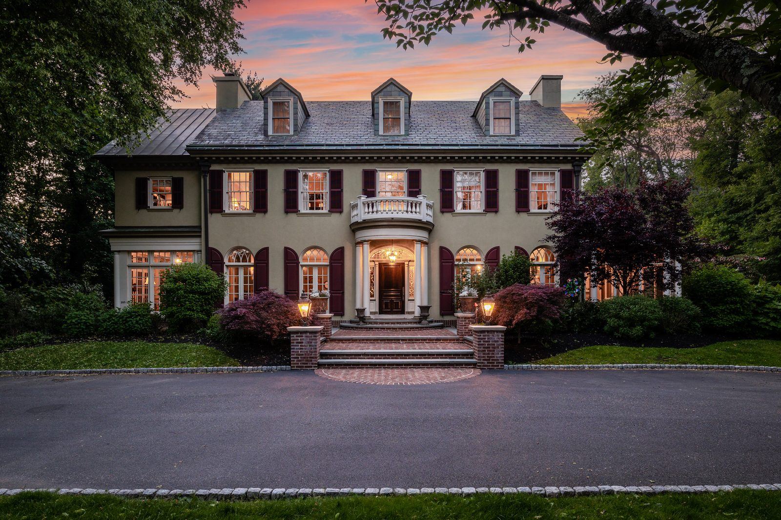 Twilight home exterior at dusk, South Jersey