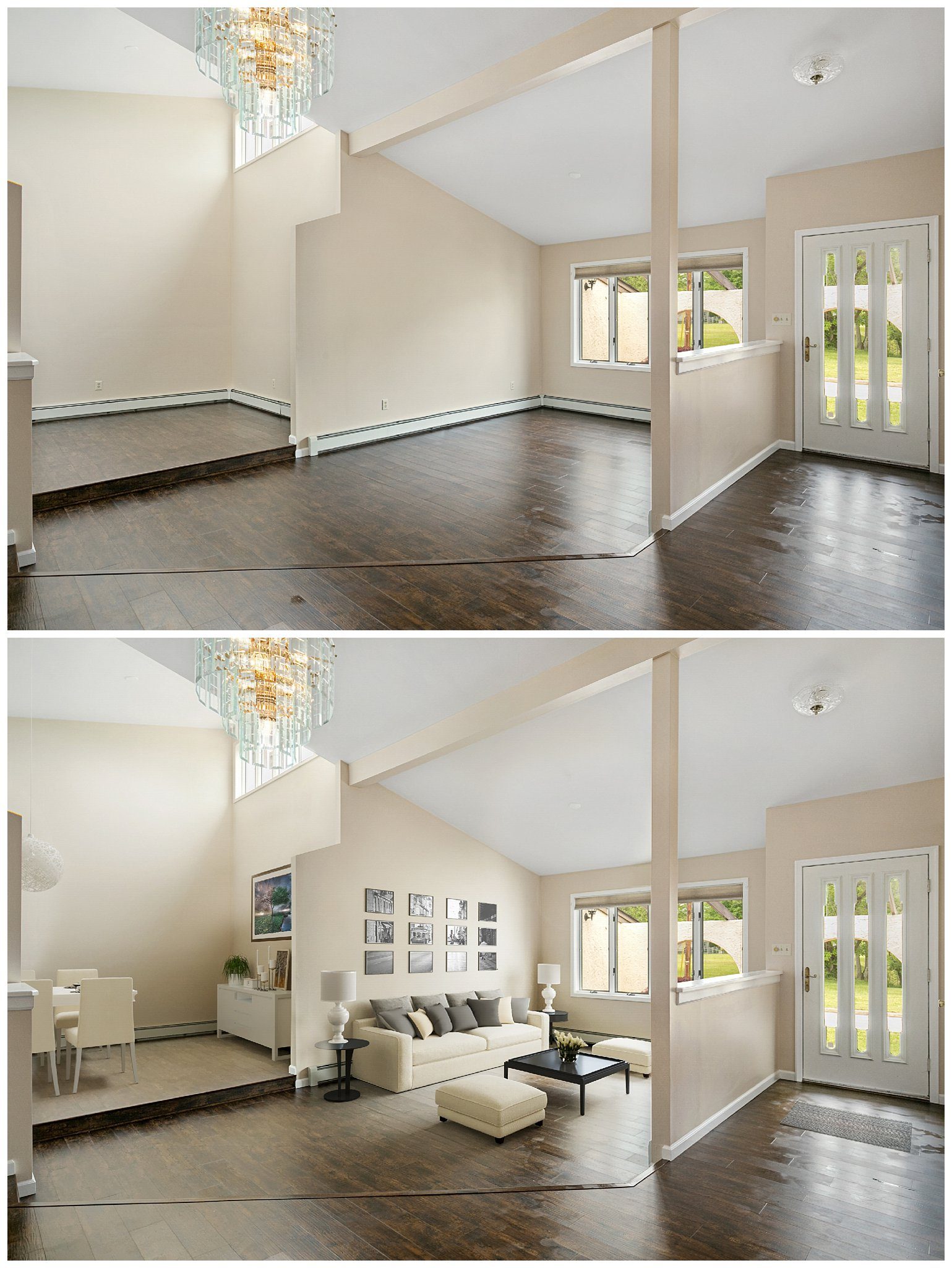 Virtual staging before and after, Steve Edwards Real Estate Photography