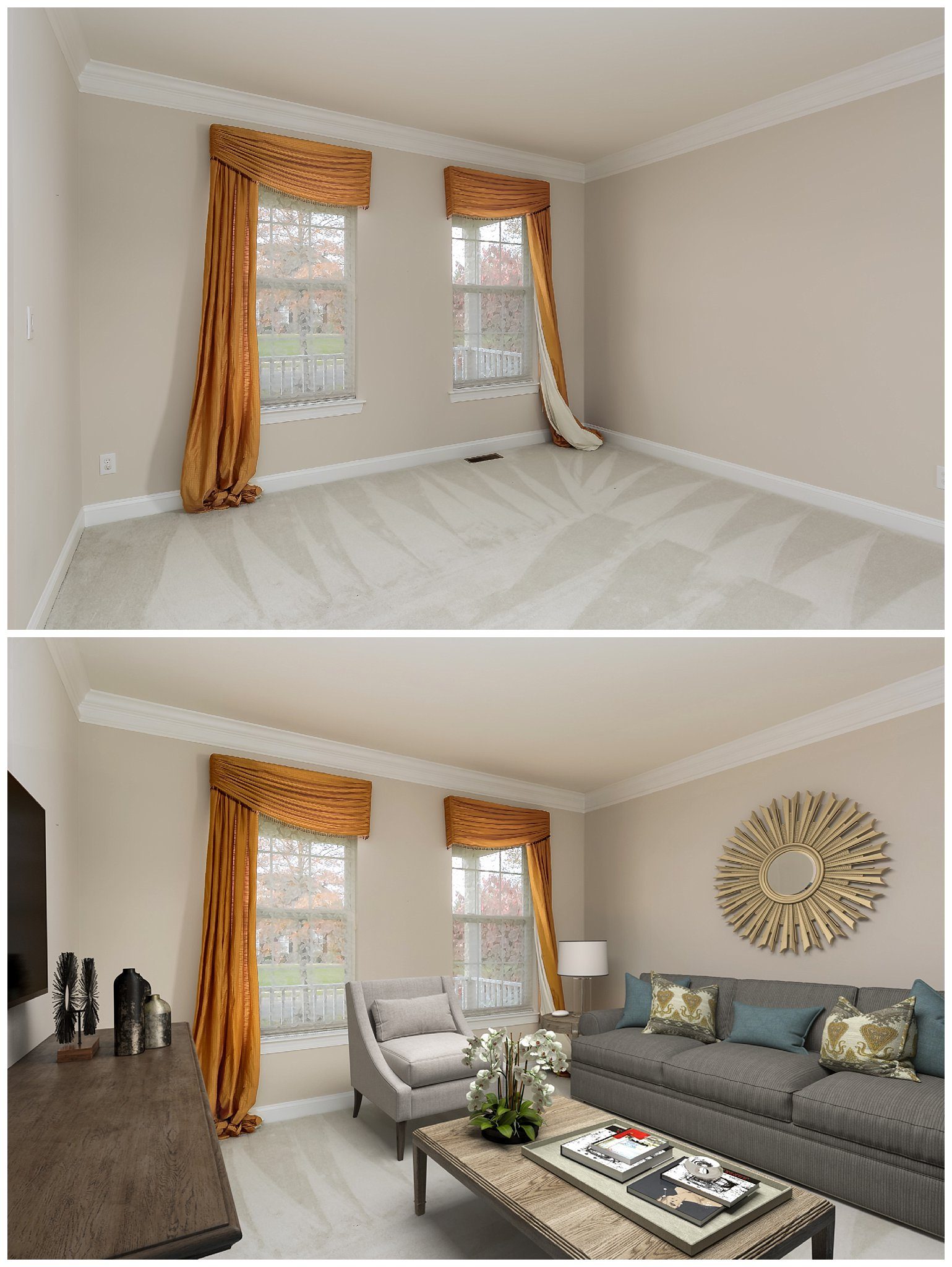 Virtual staging before and after, South Jersey