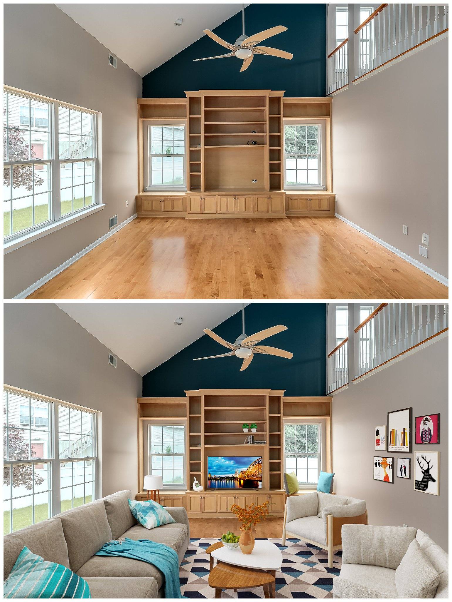 Virtual staging before and after, South Jersey