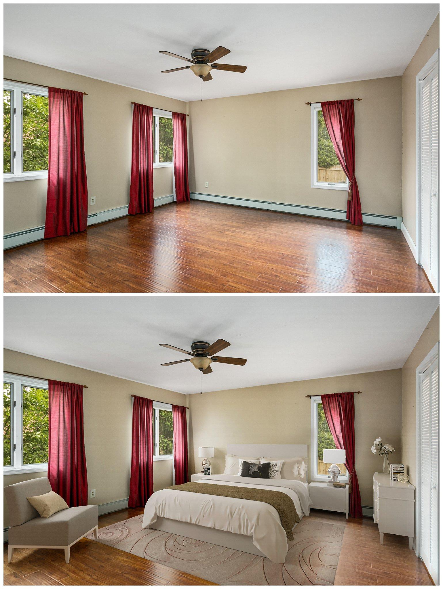Virtual staging before and after, South Jersey