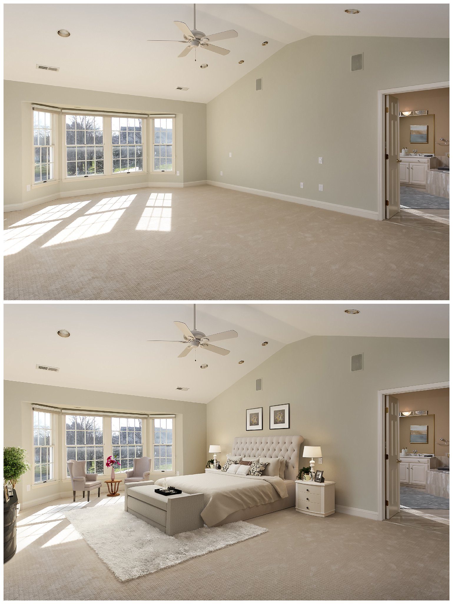 Virtual staging before and after, South Jersey